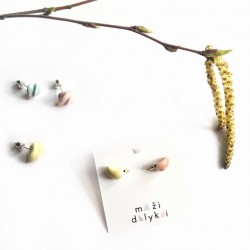 Mini keramikos auskarai “Paukšteliai 2”